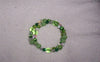 Green memory wire bracelet made with Swarovski crystals