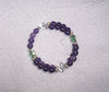 Purple memory wire bracelet made with Swarovski crystals
