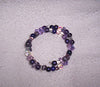 Purple memory wire bracelet made with Swarovski crystals